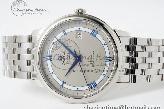 0506 FlexibleFit De Ville SS TWF 1:1 Best Edition Gray Dial Blue Markers on SS Bracelet MIYOTA 7843